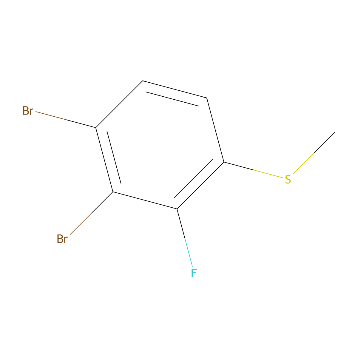 (3,4-Dibromo-2-fluorophenyl)(methyl)sulfane molecular structure, CAS 1806346-45-1