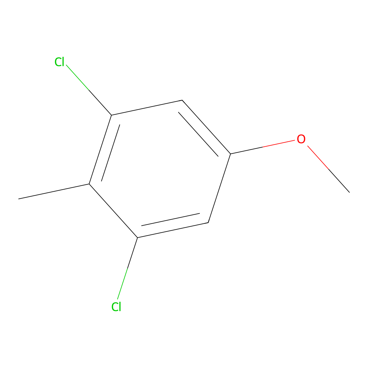 3,5-Dichloro-4-methylanisole molecular structure, CAS 1806346-58-6