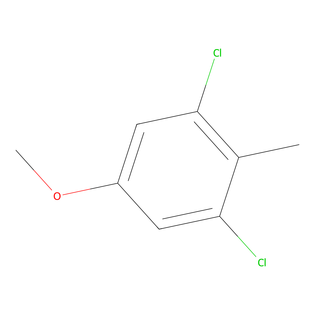 3,5-Dichloro-4-methylanisole molecular structure, CAS 1806346-58-6