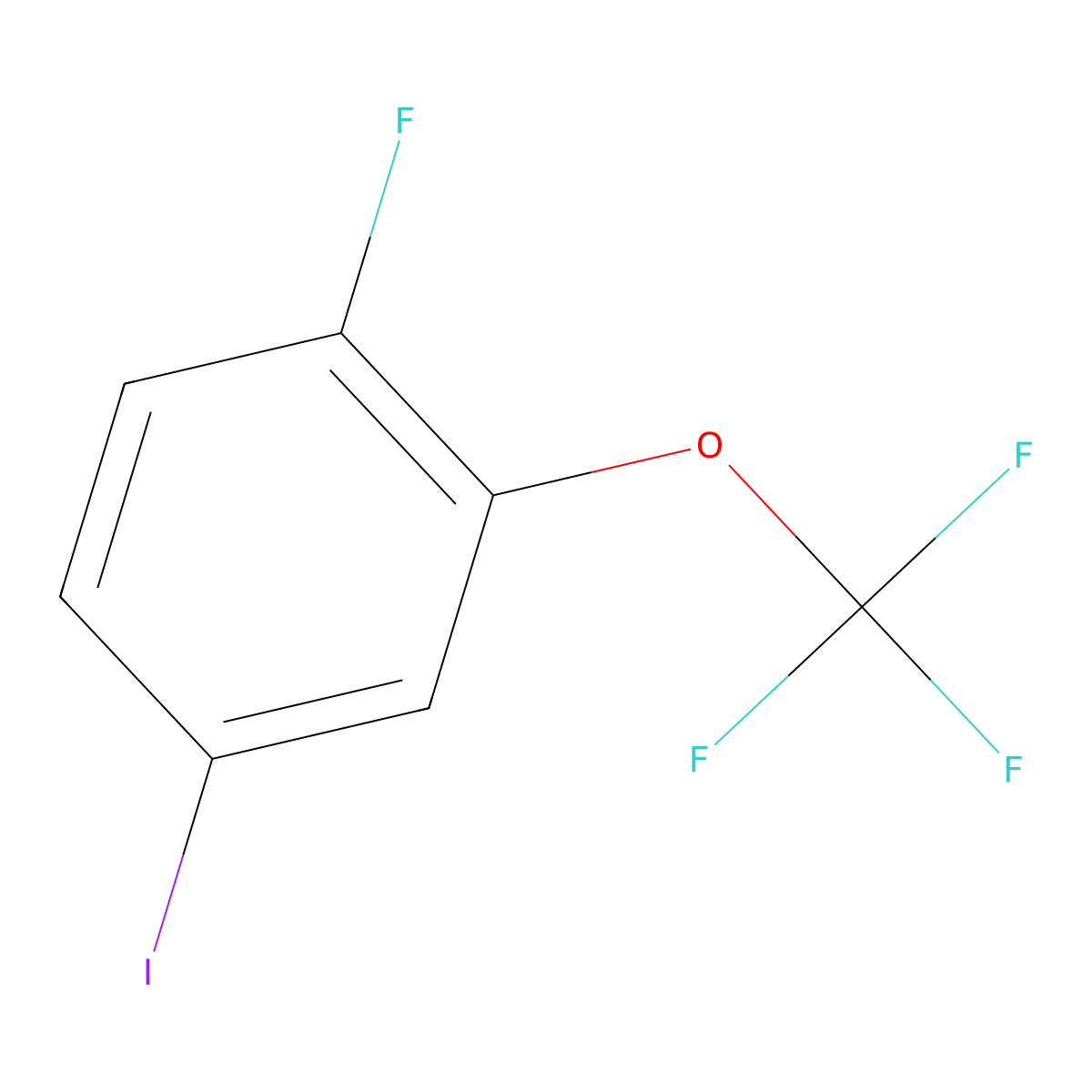 1-Fluoro-4-iodo-2-(trifluoromethoxy)benzene molecular structure, CAS 1806346-97-3