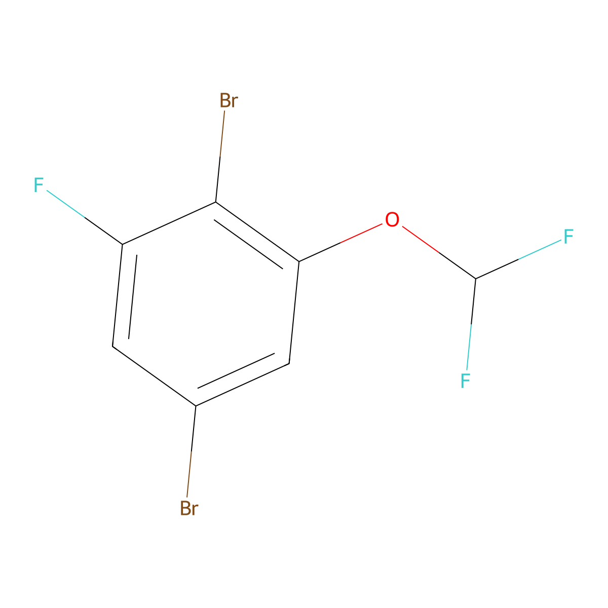 1,4-Dibromo-2-difluoromethoxy-6-fluorobenzene molecular structure, CAS 1806347-43-2