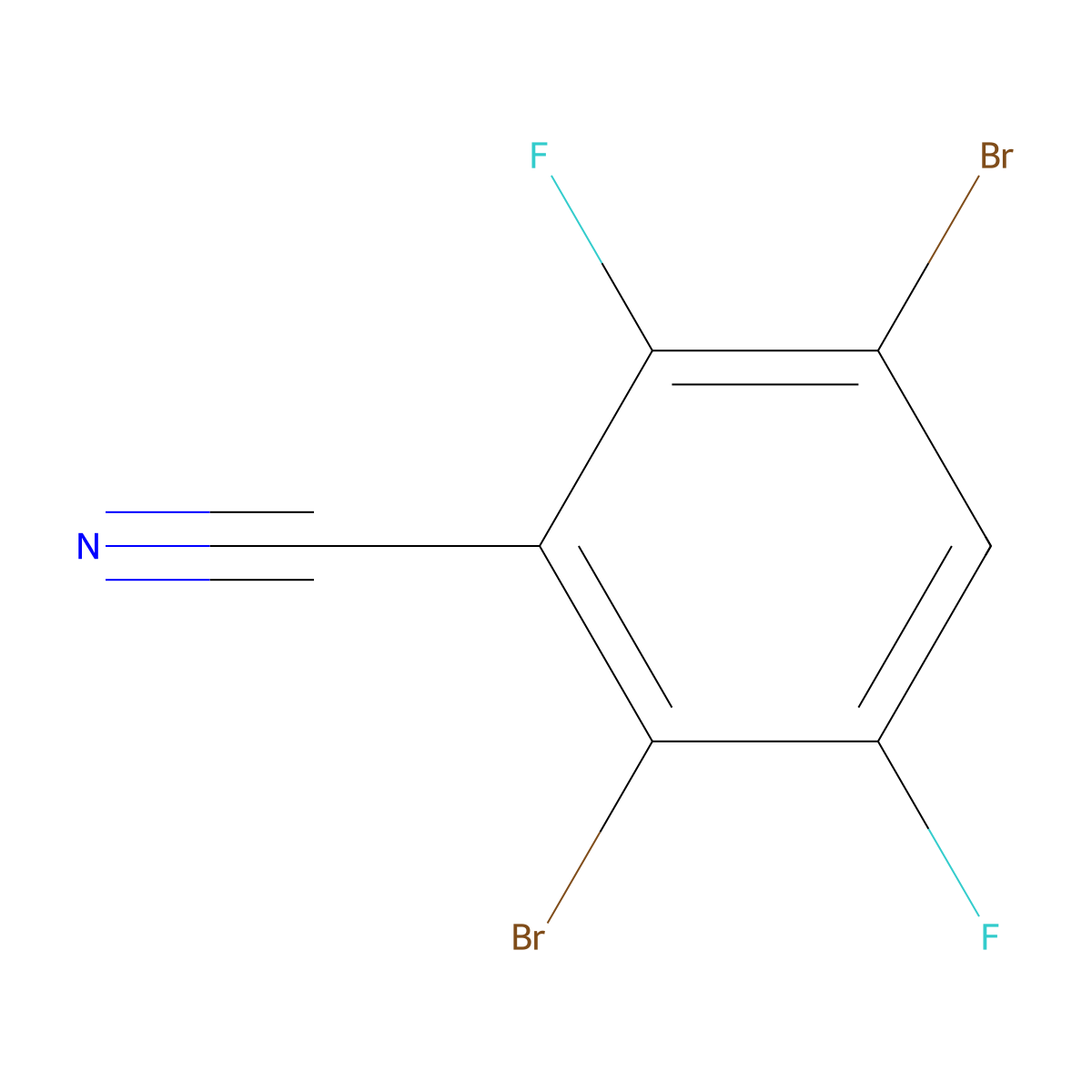 2,5-Dibromo-3,6-difluorobenzonitrile molecular structure, CAS 1806347-47-6