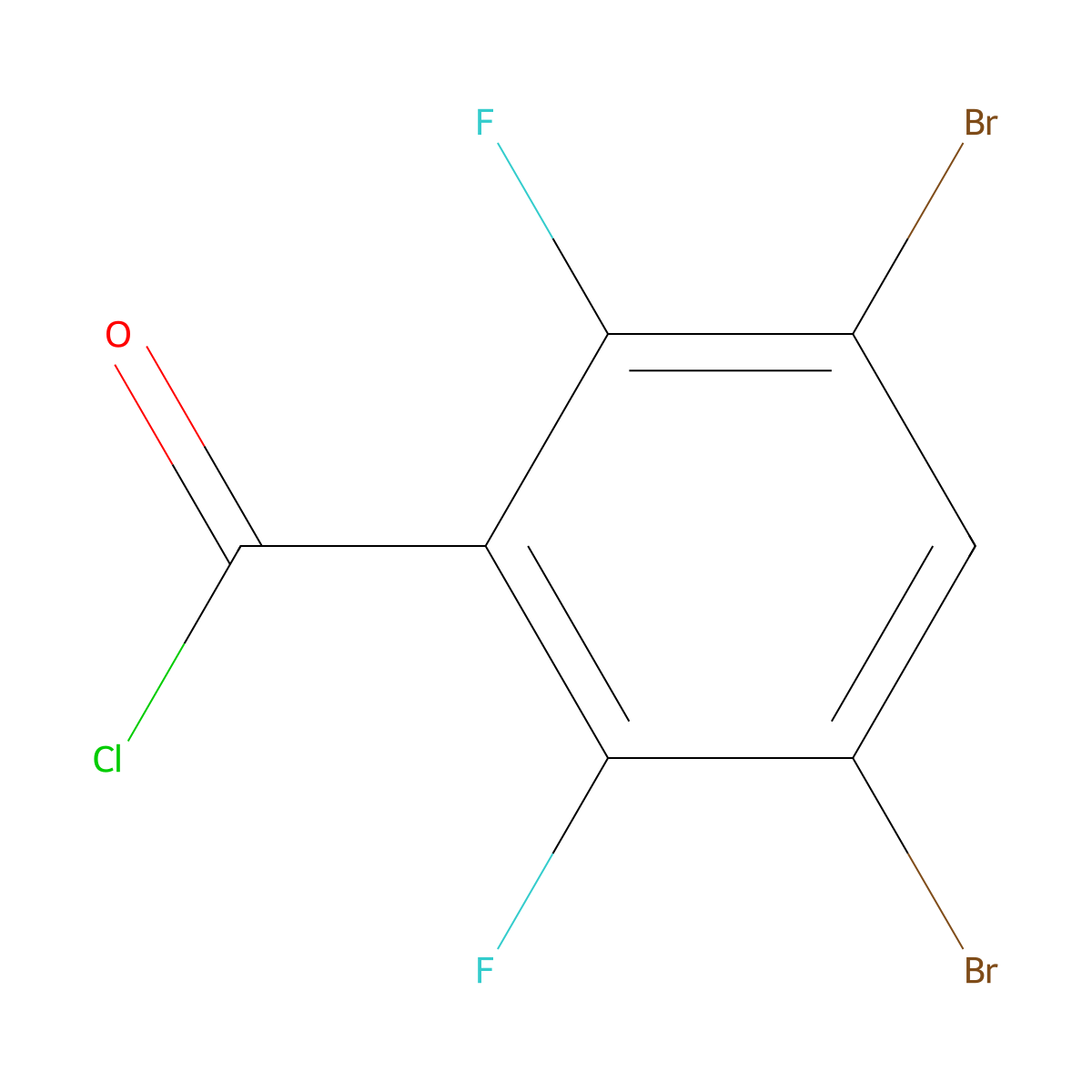 Benzoyl chloride, 3,5-dibromo-2,6-difluoro- molecular structure, CAS 1806347-64-7