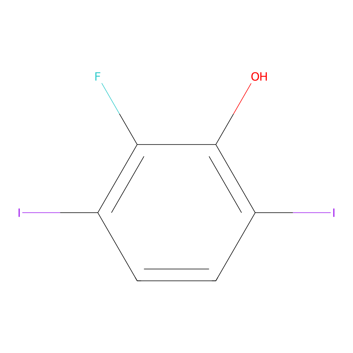 2-Fluoro-3,6-diiodophenol molecular structure, CAS 1806347-73-8