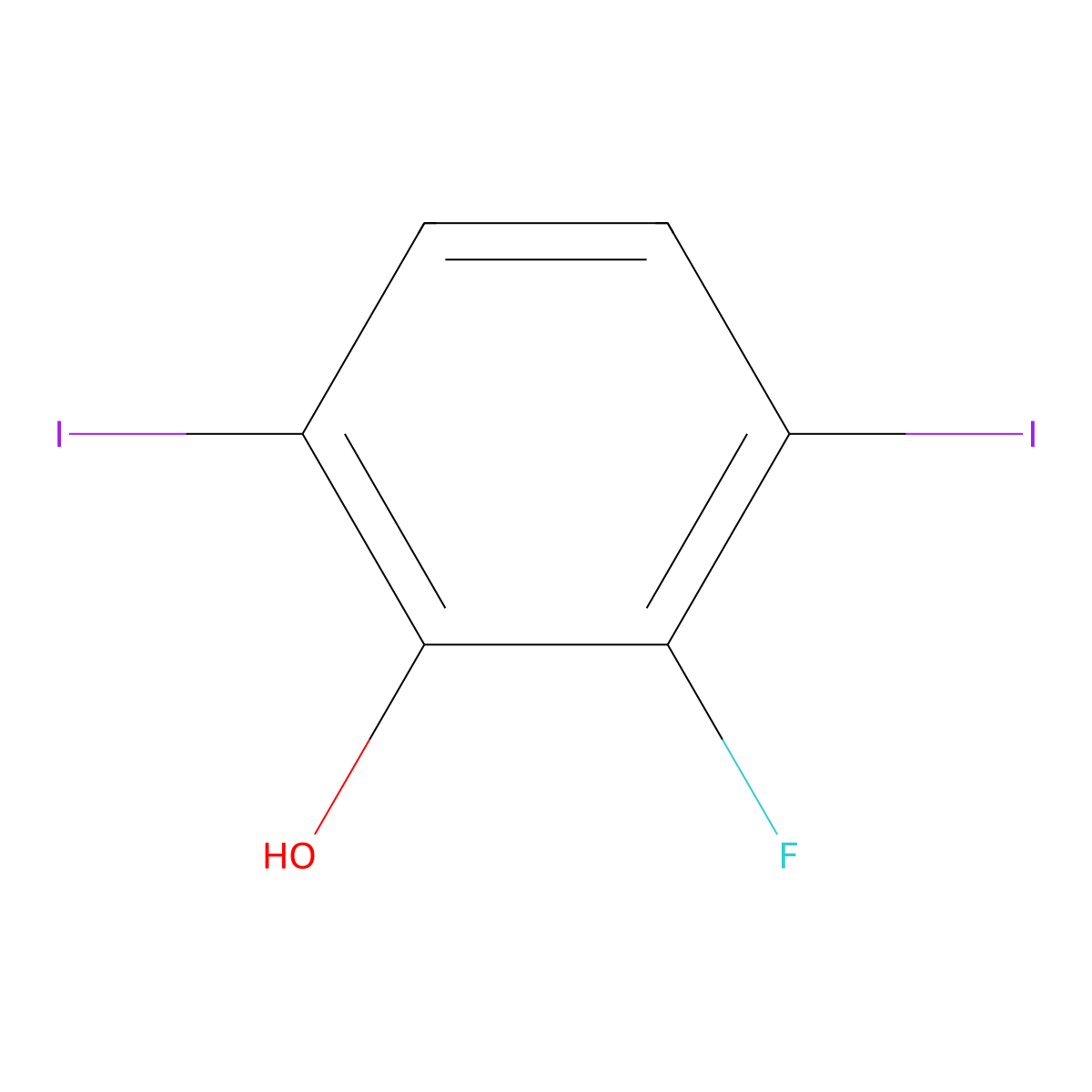 2-Fluoro-3,6-diiodophenol molecular structure, CAS 1806347-73-8