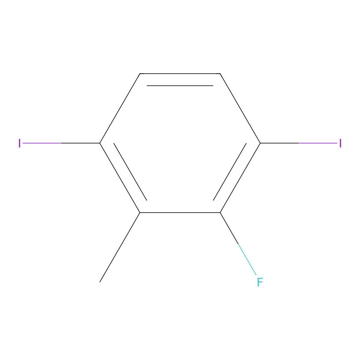 Benzene, 2-fluoro-1,4-diiodo-3-methyl- molecular structure, CAS 1806348-30-0