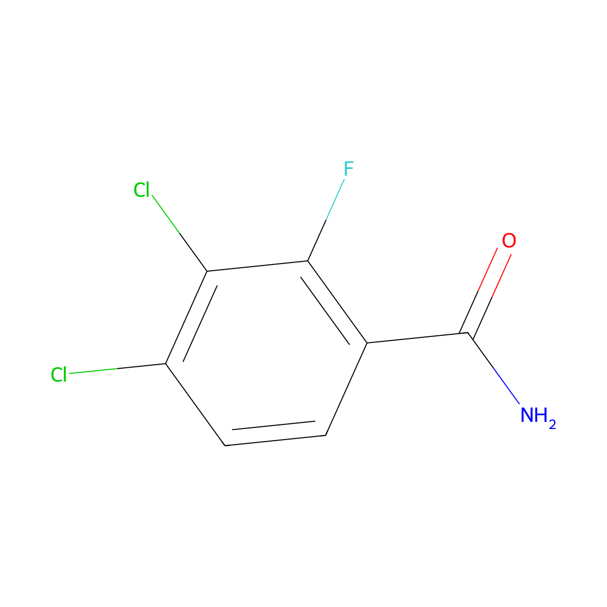 3,4-Dichloro-2-fluorobenzamide molecular structure, CAS 1806349-59-6