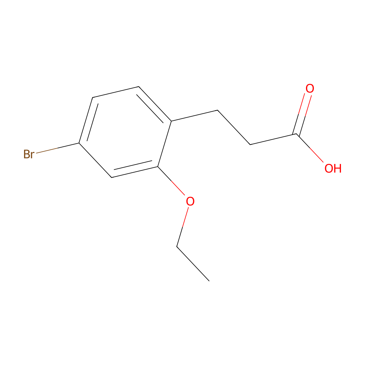 3-(4-Bromo-2-ethoxyphenyl)propanoic acid molecular structure, CAS 1806349-68-7
