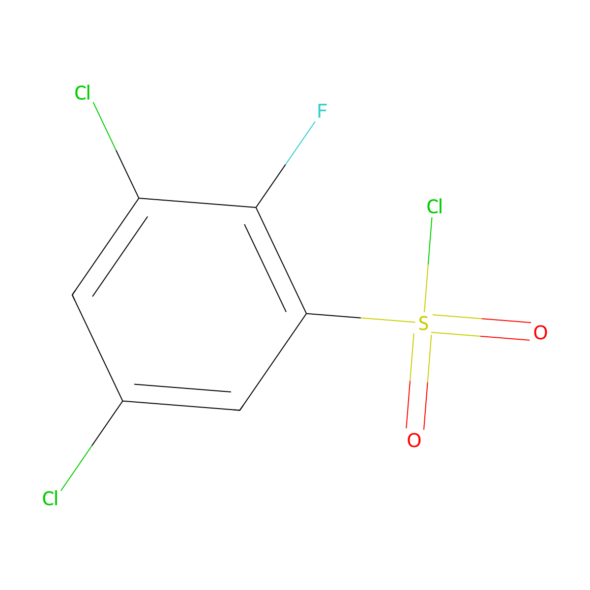 3,5-Dichloro-2-fluorobenzenesulfonyl chloride molecular structure, CAS 1806349-72-3