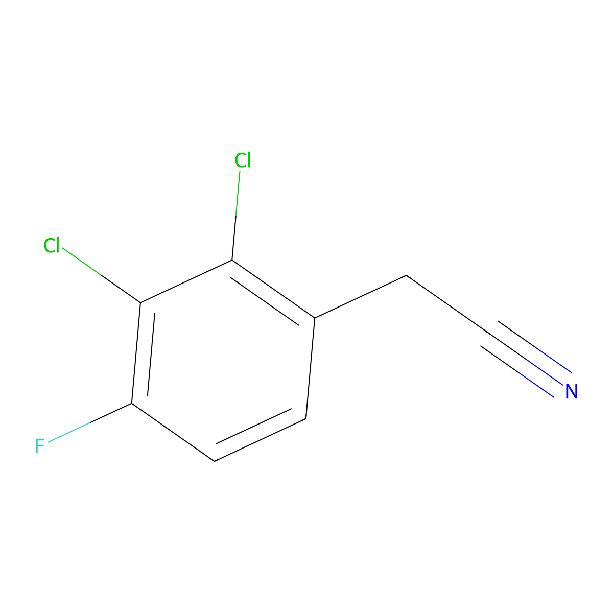 2,3-Dichloro-4-fluorophenylacetonitrile molecular structure, CAS 1806351-05-2