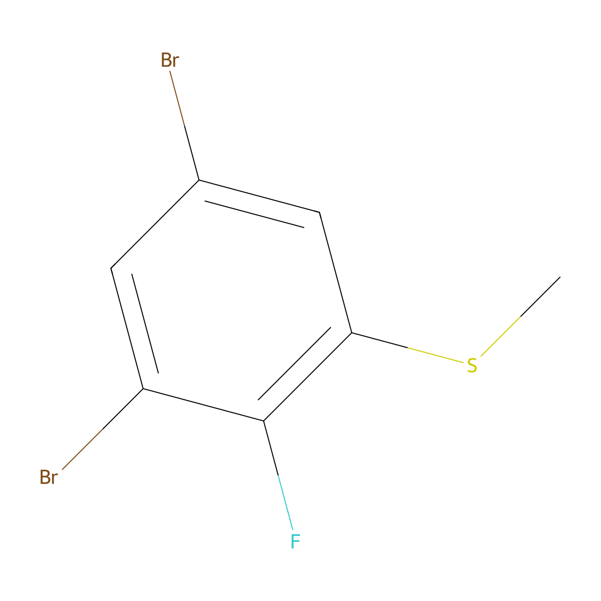 (3,5-Dibromo-2-fluorophenyl)(methyl)sulfane molecular structure, CAS 1806351-47-2