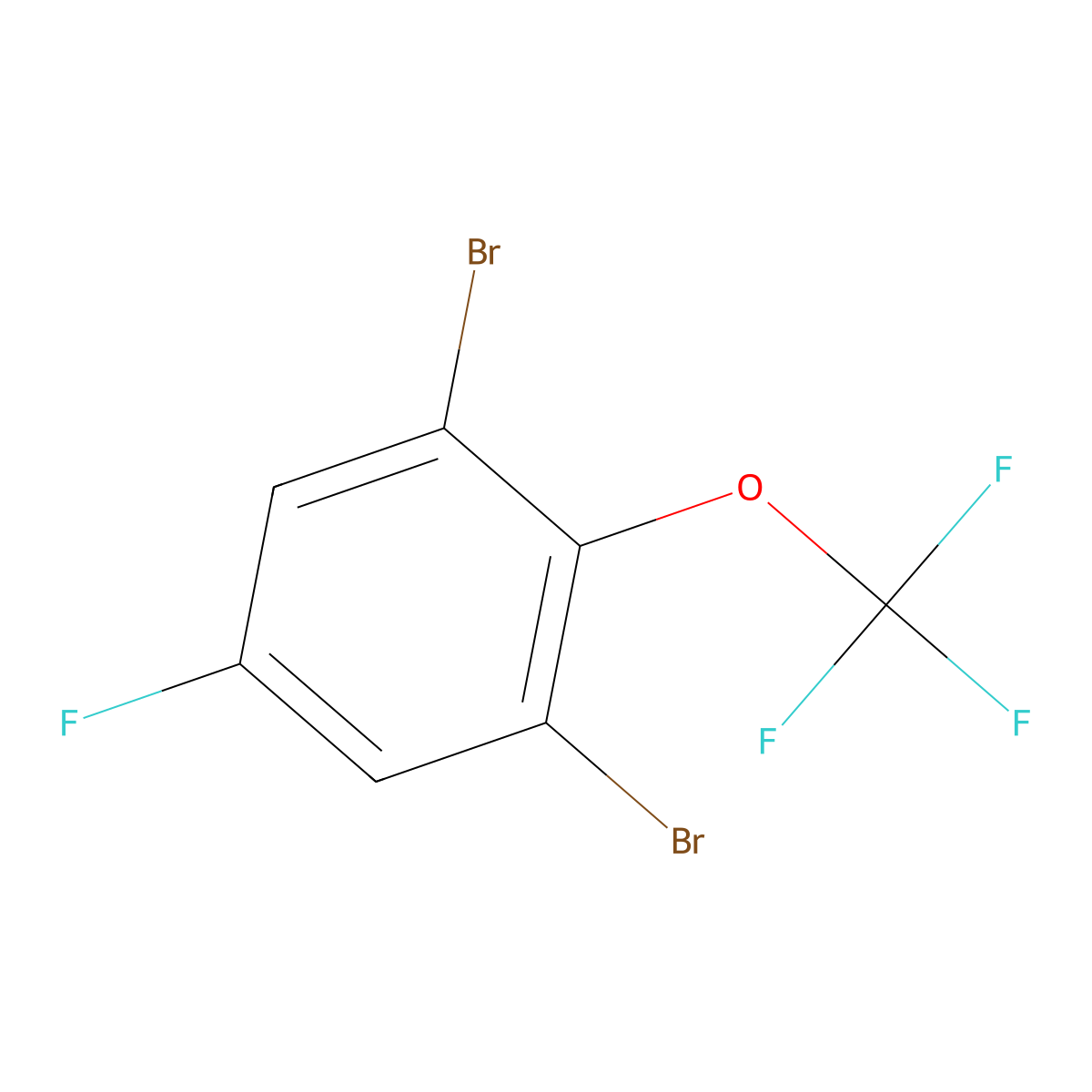 1,3-Dibromo-5-fluoro-2-(trifluoromethoxy)benzene molecular structure, CAS 1806351-54-1