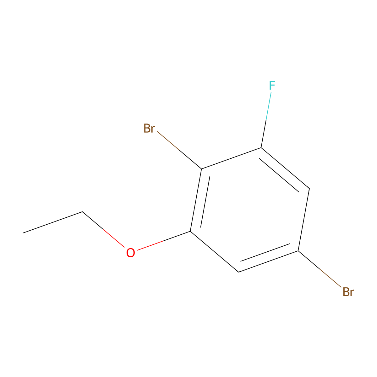 Benzene, 2,5-dibromo-1-ethoxy-3-fluoro- molecular structure, CAS 1806352-36-2