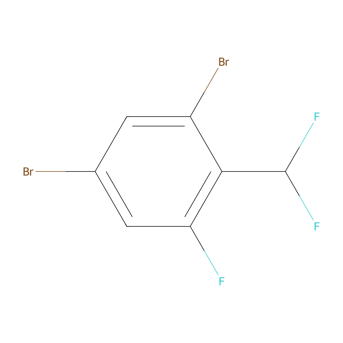1,5-Dibromo-2-(difluoromethyl)-3-fluorobenzene molecular structure, CAS 1806353-30-9