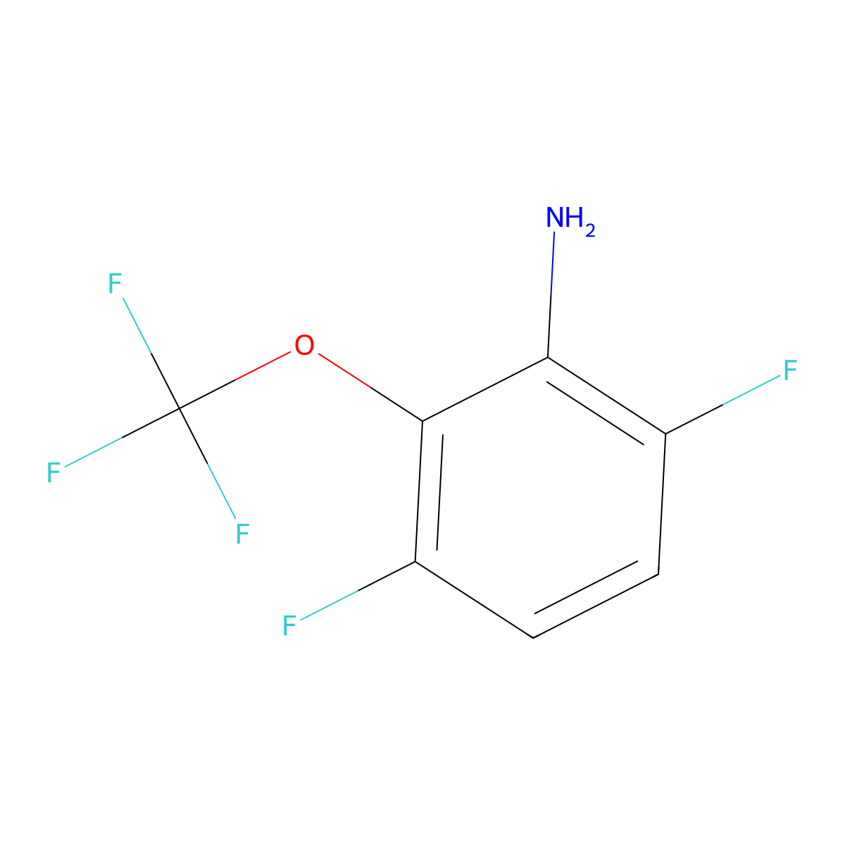 3,6-Difluoro-2-(trifluoromethoxy)aniline molecular structure, CAS 1806353-36-5