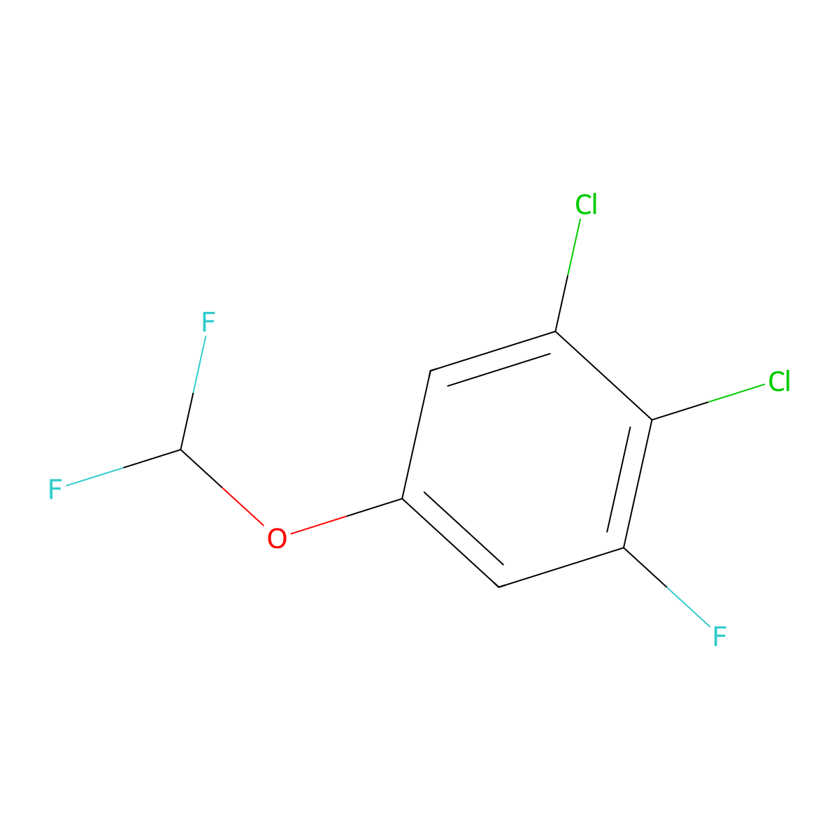 1,2-Dichloro-5-difluoromethoxy-3-fluorobenzene molecular structure, CAS 1806353-47-8