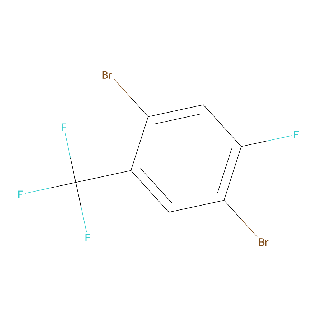 1,4-Dibromo-2-fluoro-5-(trifluoromethyl)benzene molecular structure, CAS 1806353-61-6
