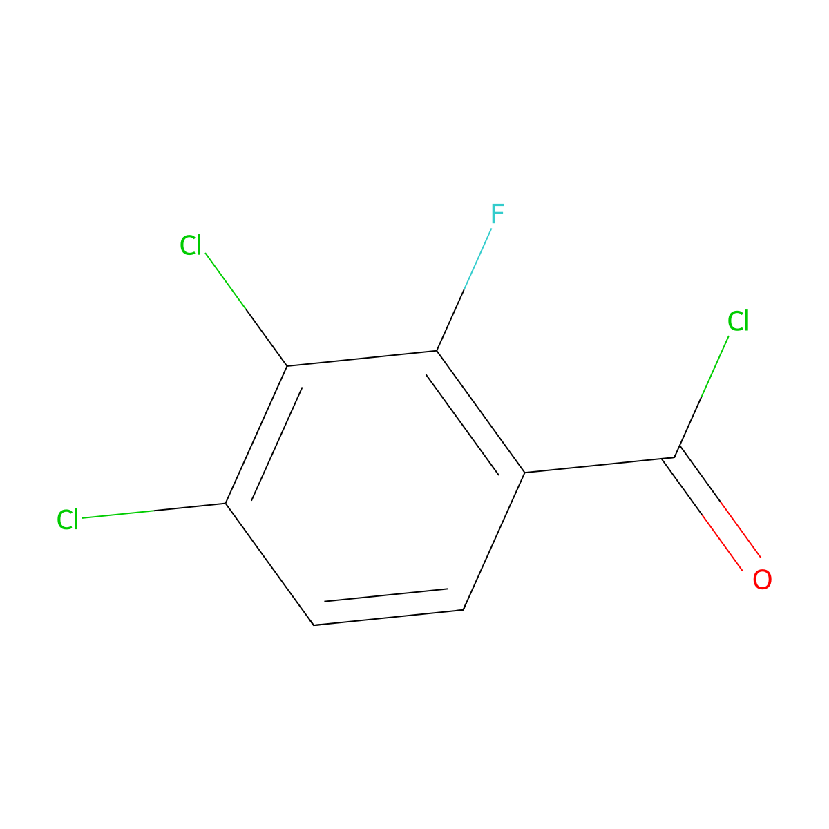 3,4-Dichloro-2-fluorobenzoyl chloride molecular structure, CAS 1806353-81-0