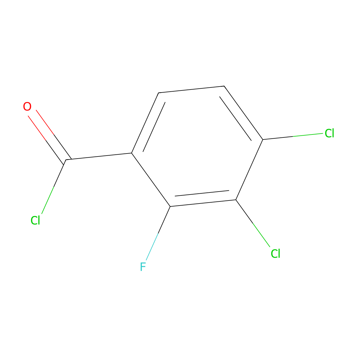 3,4-Dichloro-2-fluorobenzoyl chloride molecular structure, CAS 1806353-81-0
