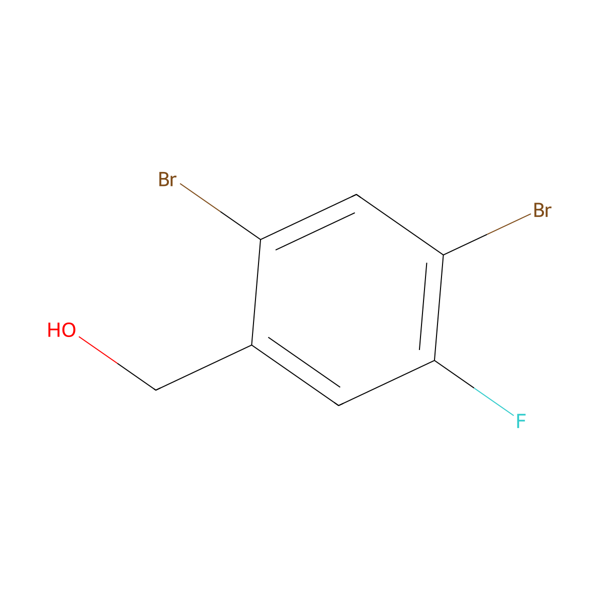 2,4-Dibromo-5-fluorobenzyl alcohol molecular structure, CAS 1806354-08-4