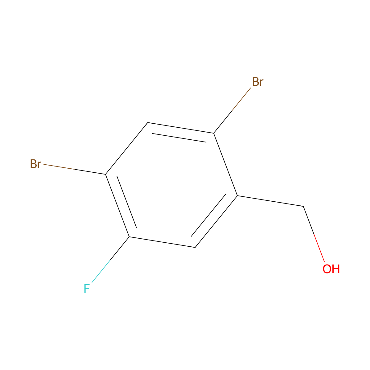 2,4-Dibromo-5-fluorobenzyl alcohol molecular structure, CAS 1806354-08-4