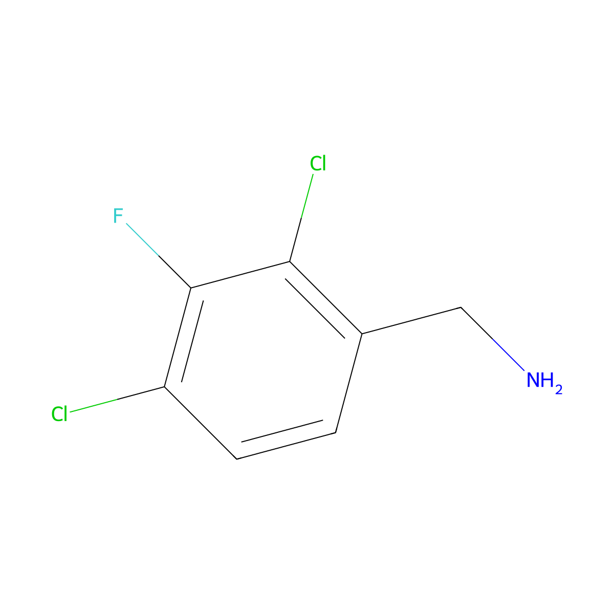 2,4-Dichloro-3-fluorobenzylamine molecular structure, CAS 1806354-09-5