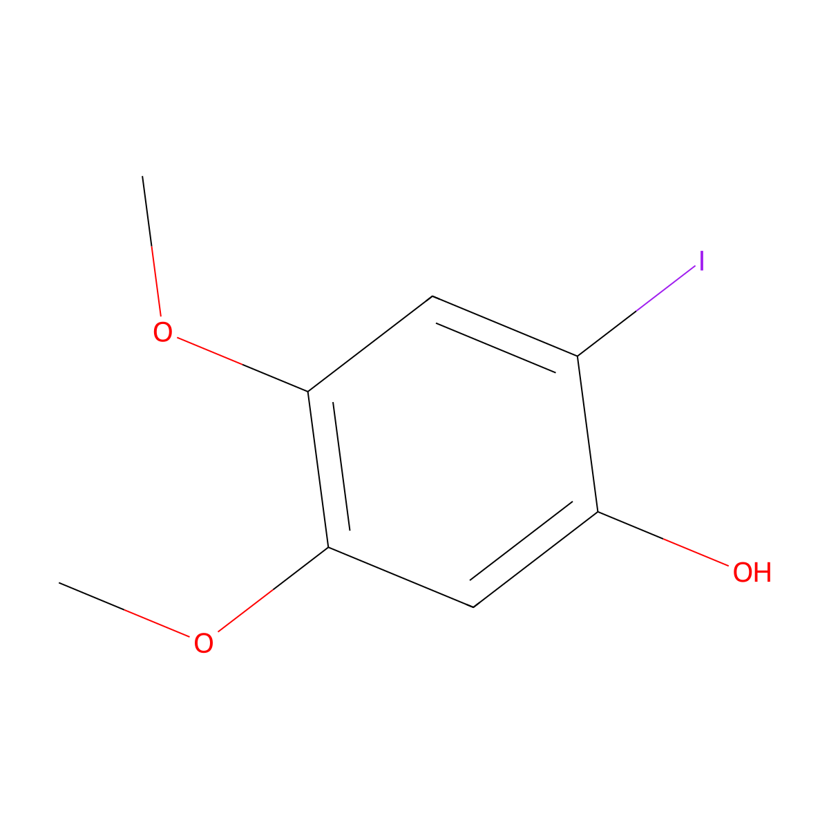 2-Iodo-4,5-dimethoxyphenol molecular structure, CAS 1806354-34-6