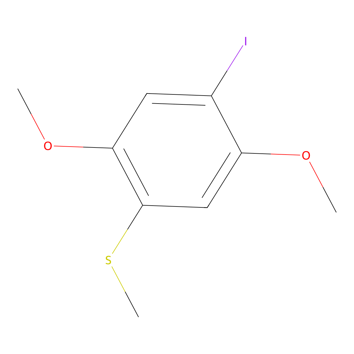 (4-Iodo-2,5-dimethoxyphenyl)(methyl)sulfane molecular structure, CAS 1806354-42-6
