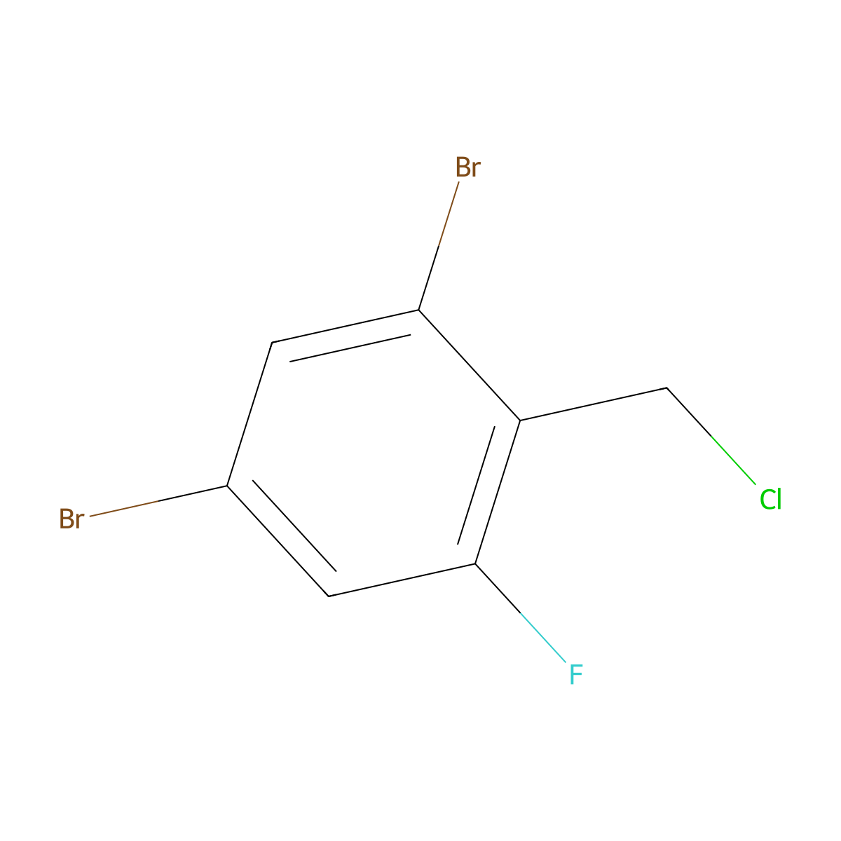 2,4-Dibromo-6-fluorobenzyl chloride molecular structure, CAS 1806354-50-6