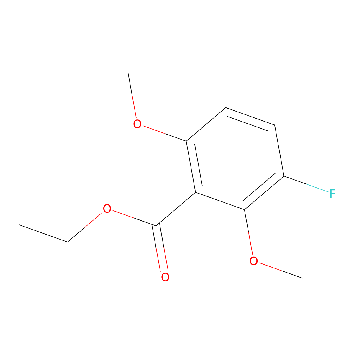 Ethyl 3-fluoro-2,6-dimethoxybenzoate molecular structure, CAS 1806354-63-1