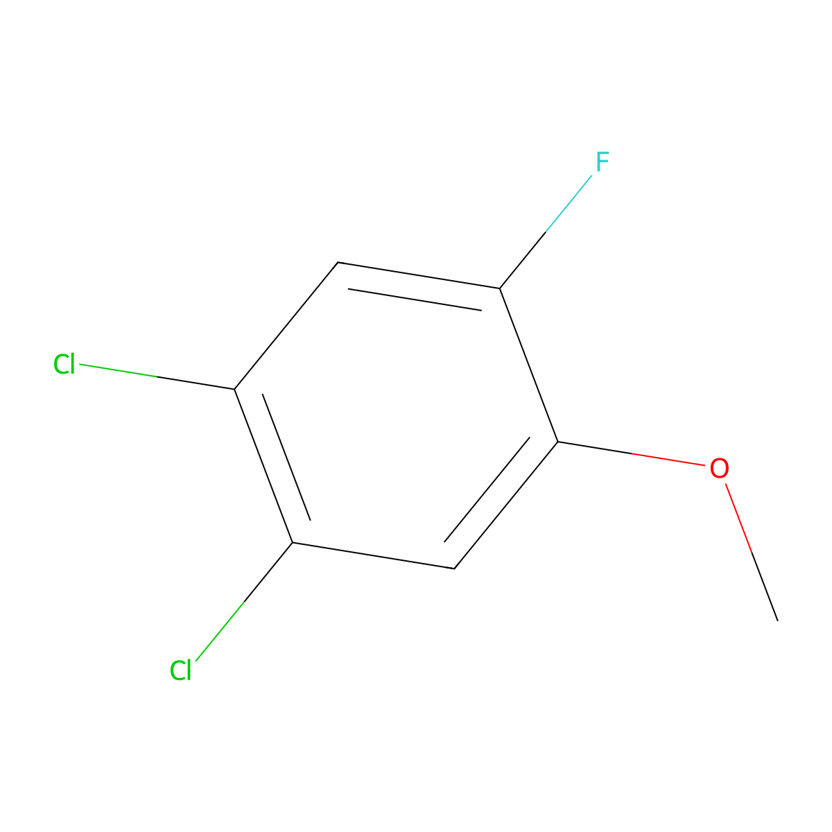 1,2-Dichloro-4-fluoro-5-methoxybenzene molecular structure, CAS 1806354-97-1
