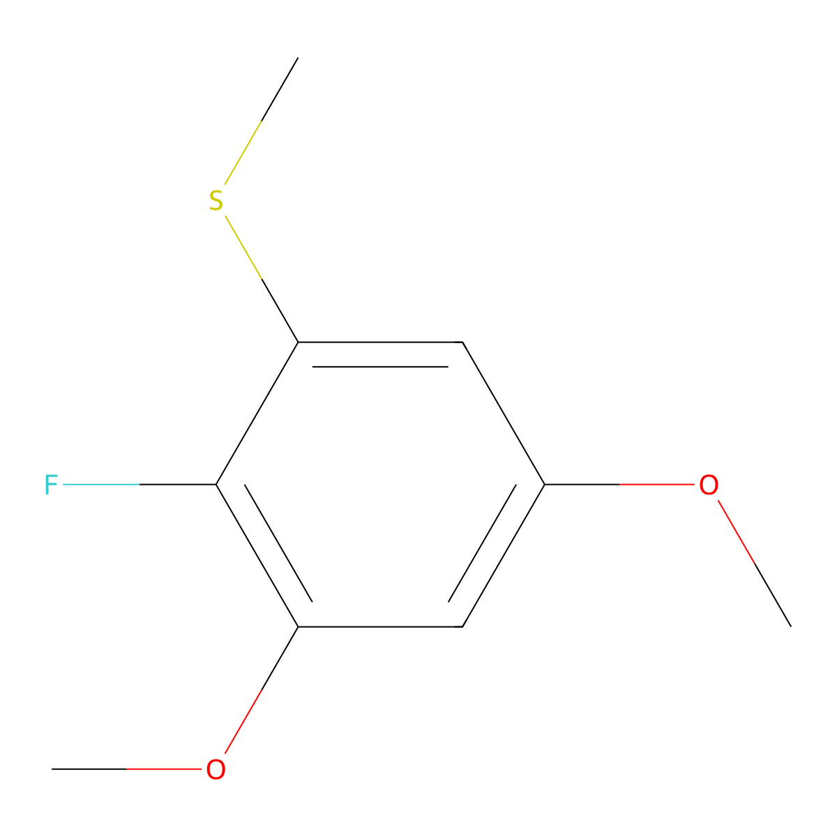 (2-Fluoro-3,5-dimethoxyphenyl)(methyl)sulfane molecular structure, CAS 1806355-58-7