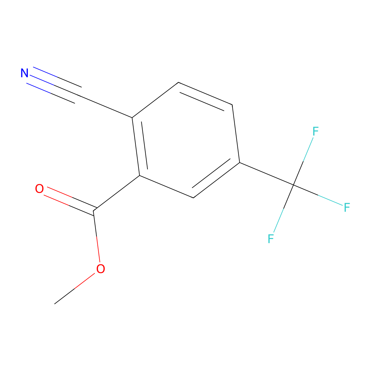 Methyl 2-cyano-5-(trifluoromethyl)benzoate molecular structure, CAS 1806355-97-4