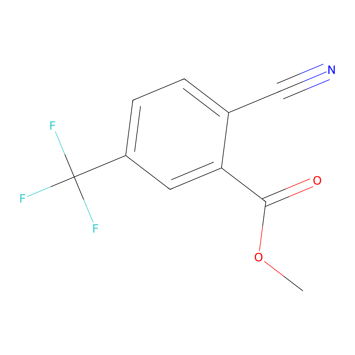 Methyl 2-cyano-5-(trifluoromethyl)benzoate molecular structure, CAS 1806355-97-4