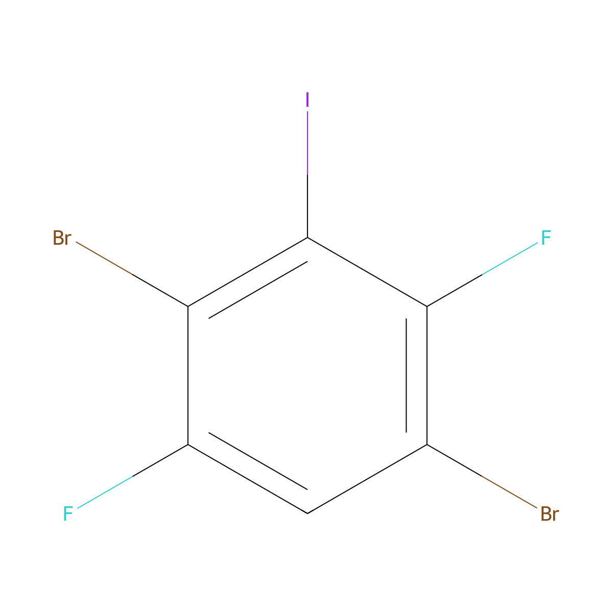 1,4-Dibromo-2,5-difluoro-3-iodobenzene molecular structure, CAS 1806356-49-9