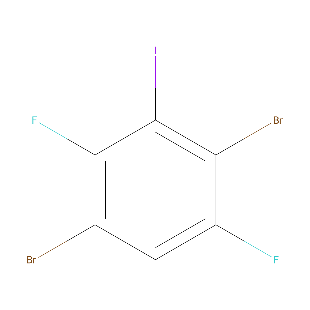 1,4-Dibromo-2,5-difluoro-3-iodobenzene molecular structure, CAS 1806356-49-9