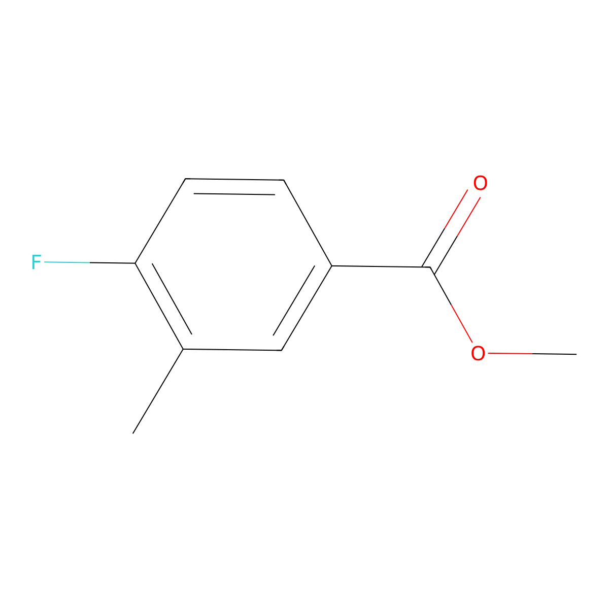Methyl 4-fluoro-3-methylbenzoate molecular structure, CAS 180636-50-4