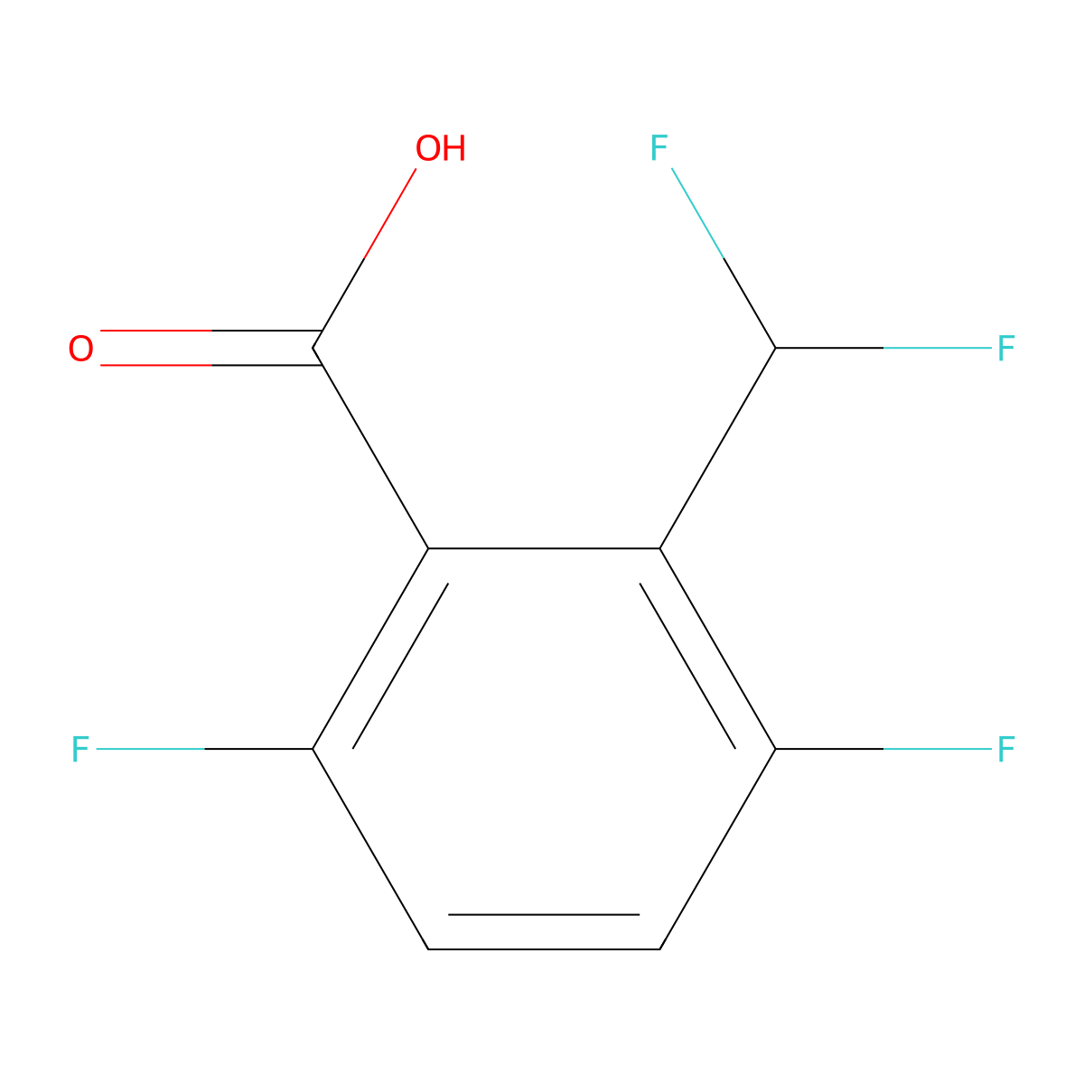2-(Difluoromethyl)-3,6-difluorobenzoic acid molecular structure, CAS 1806363-46-1
