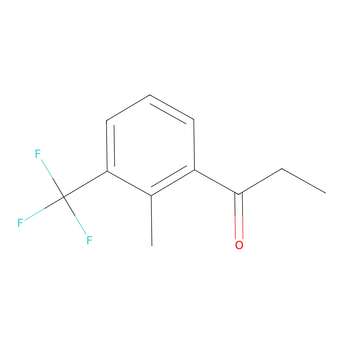 1-(2-Methyl-3-(trifluoromethyl)phenyl)propan-1-one molecular structure, CAS 1806363-59-6