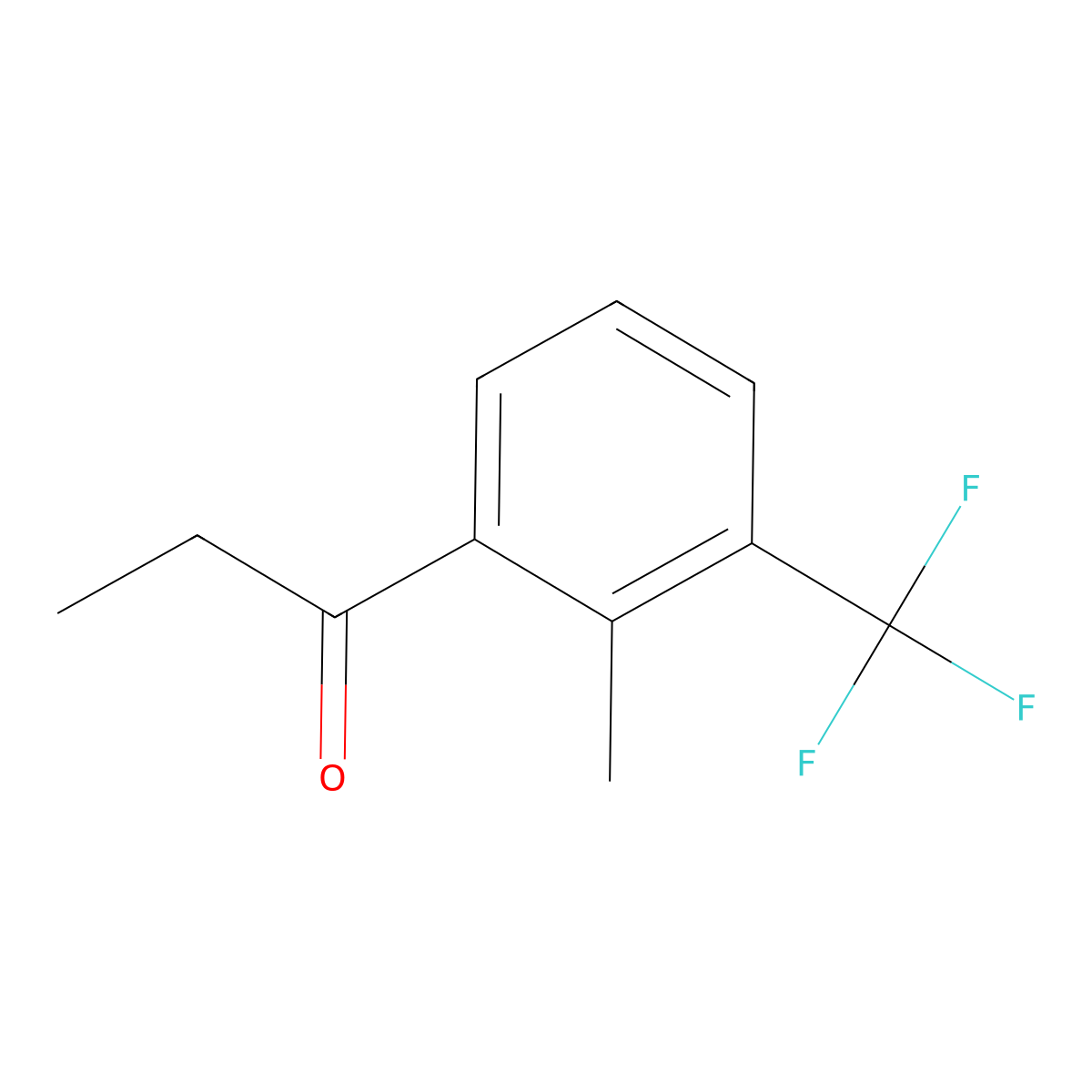 1-(2-Methyl-3-(trifluoromethyl)phenyl)propan-1-one molecular structure, CAS 1806363-59-6