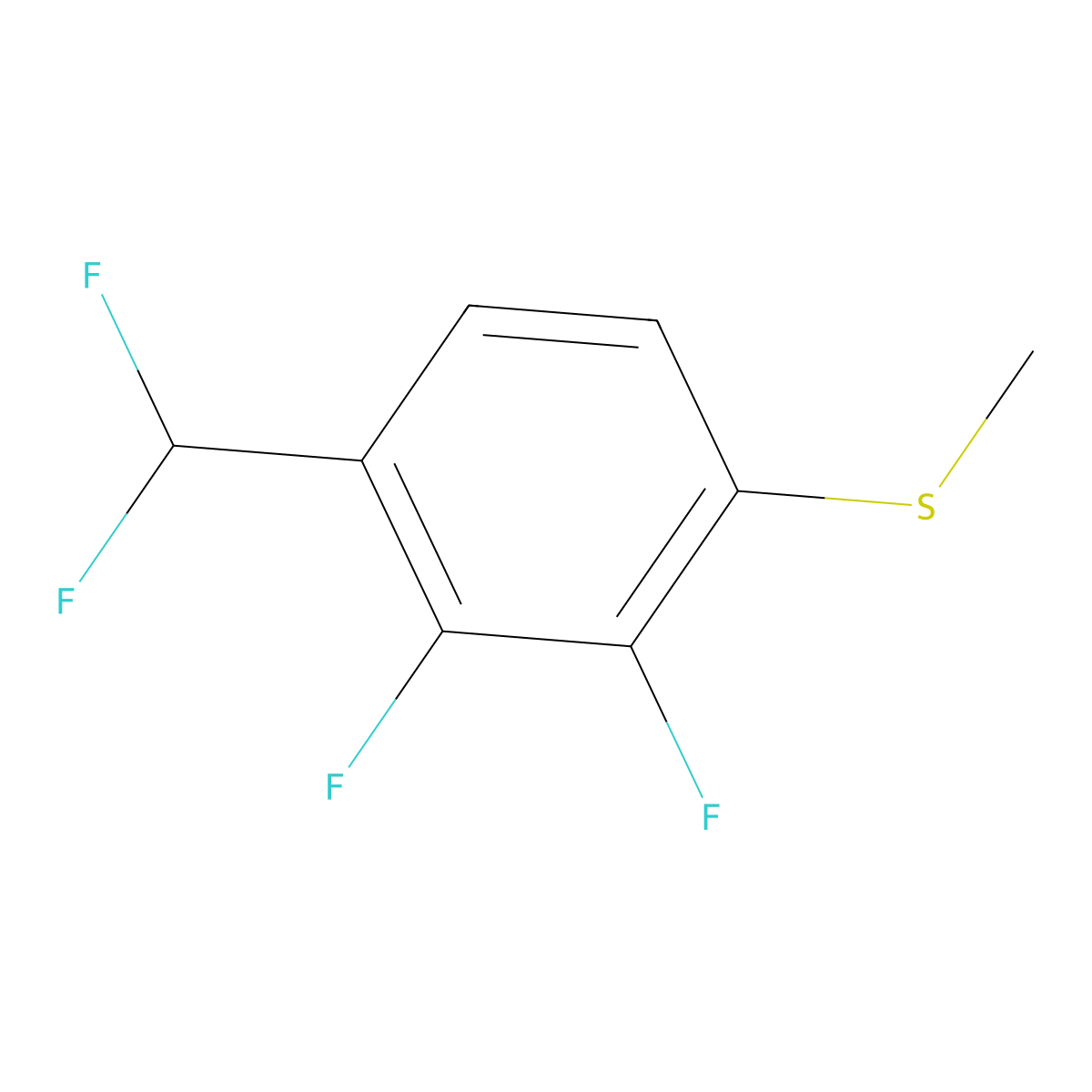 1-(Difluoromethyl)-2,3-difluoro-4-(methylthio)benzene molecular structure, CAS 1806366-09-5