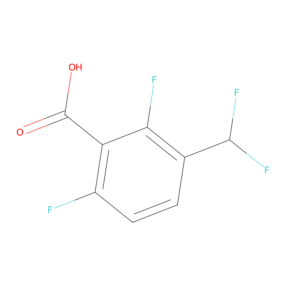 3-(Difluoromethyl)-2,6-difluorobenzoic acid molecular structure, CAS 1806367-68-9