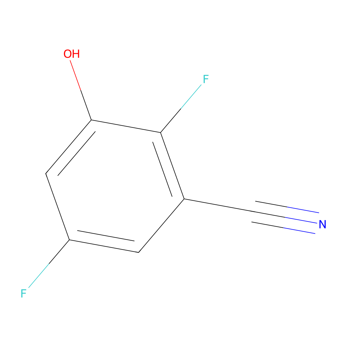 2,5-Difluoro-3-hydroxybenzonitrile molecular structure, CAS 1806367-92-9