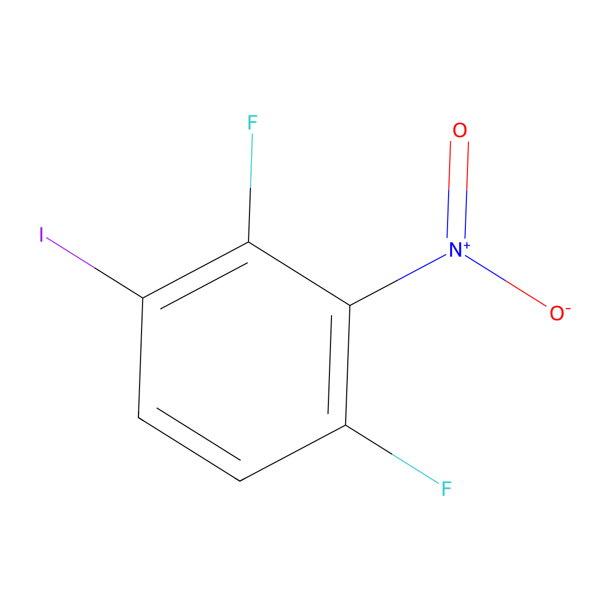 1,3-Difluoro-4-iodo-2-nitrobenzene molecular structure, CAS 1806368-03-5