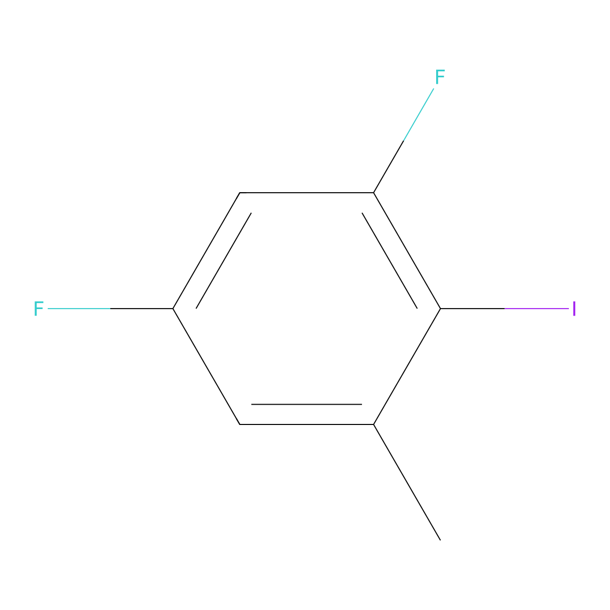 1,5-Difluoro-2-iodo-3-methylbenzene molecular structure, CAS 1806368-04-6