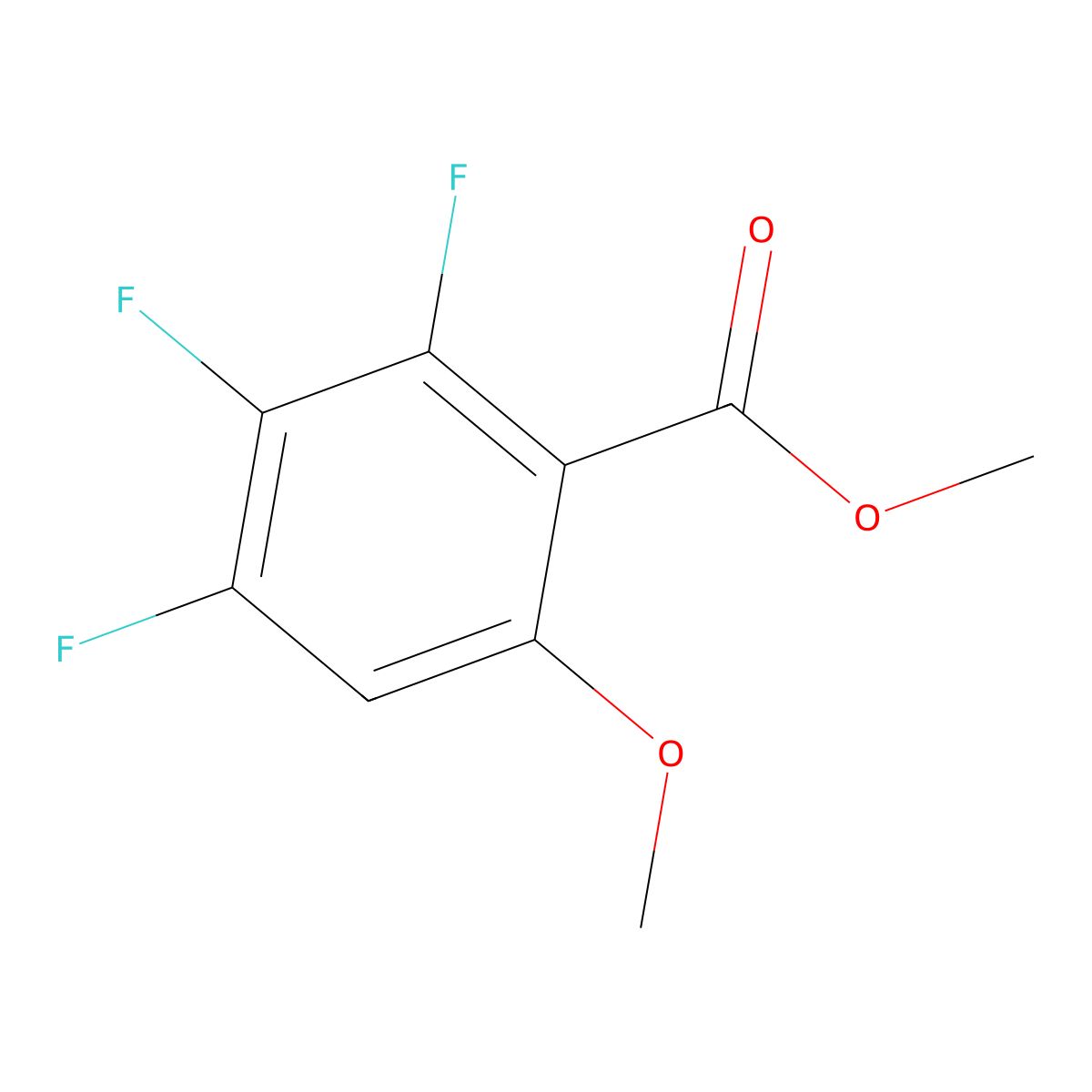 Methyl 2,3,4-trifluoro-6-methoxybenzoate molecular structure, CAS 1806368-66-0