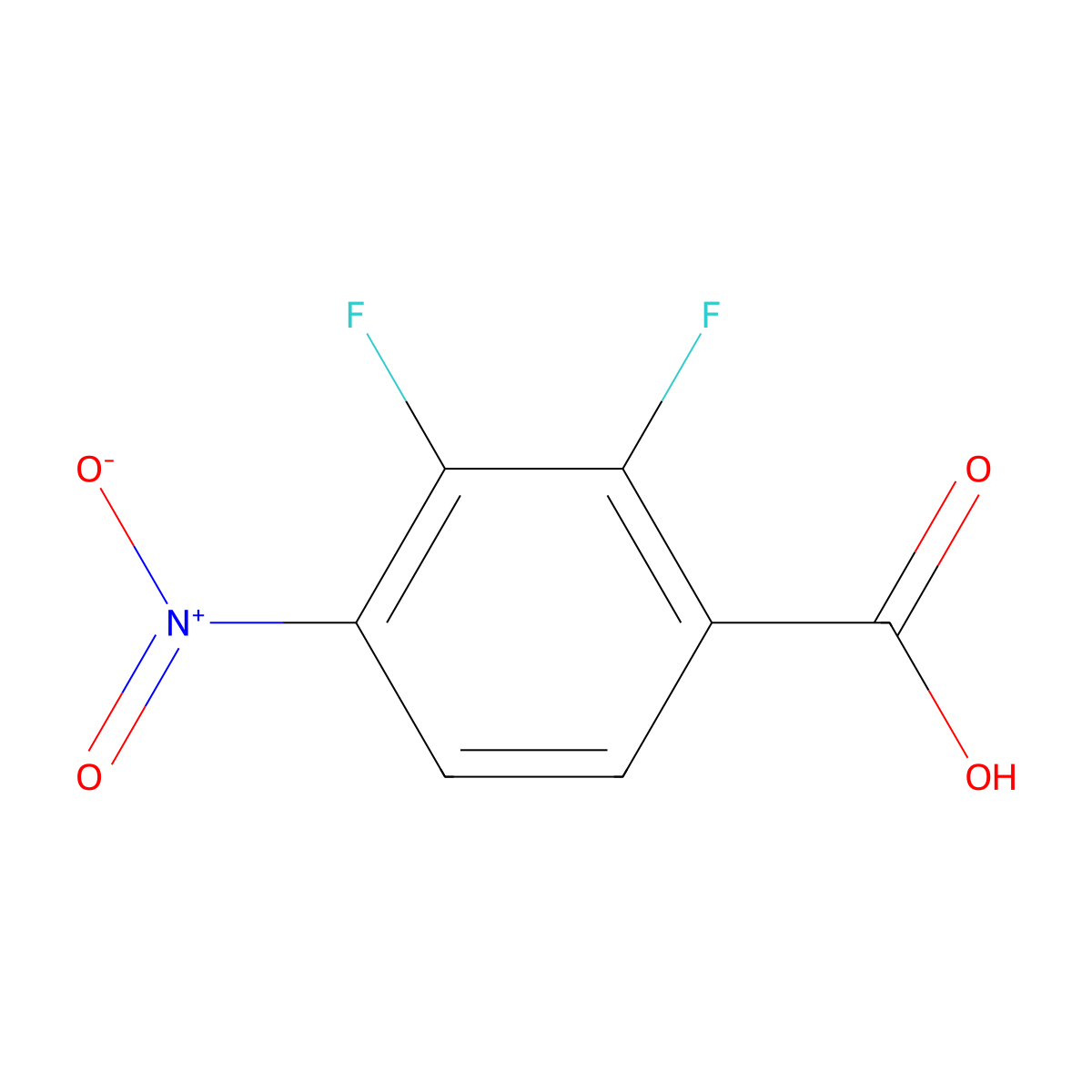 2,3-Difluoro-4-nitrobenzoic acid molecular structure, CAS 1806370-35-3