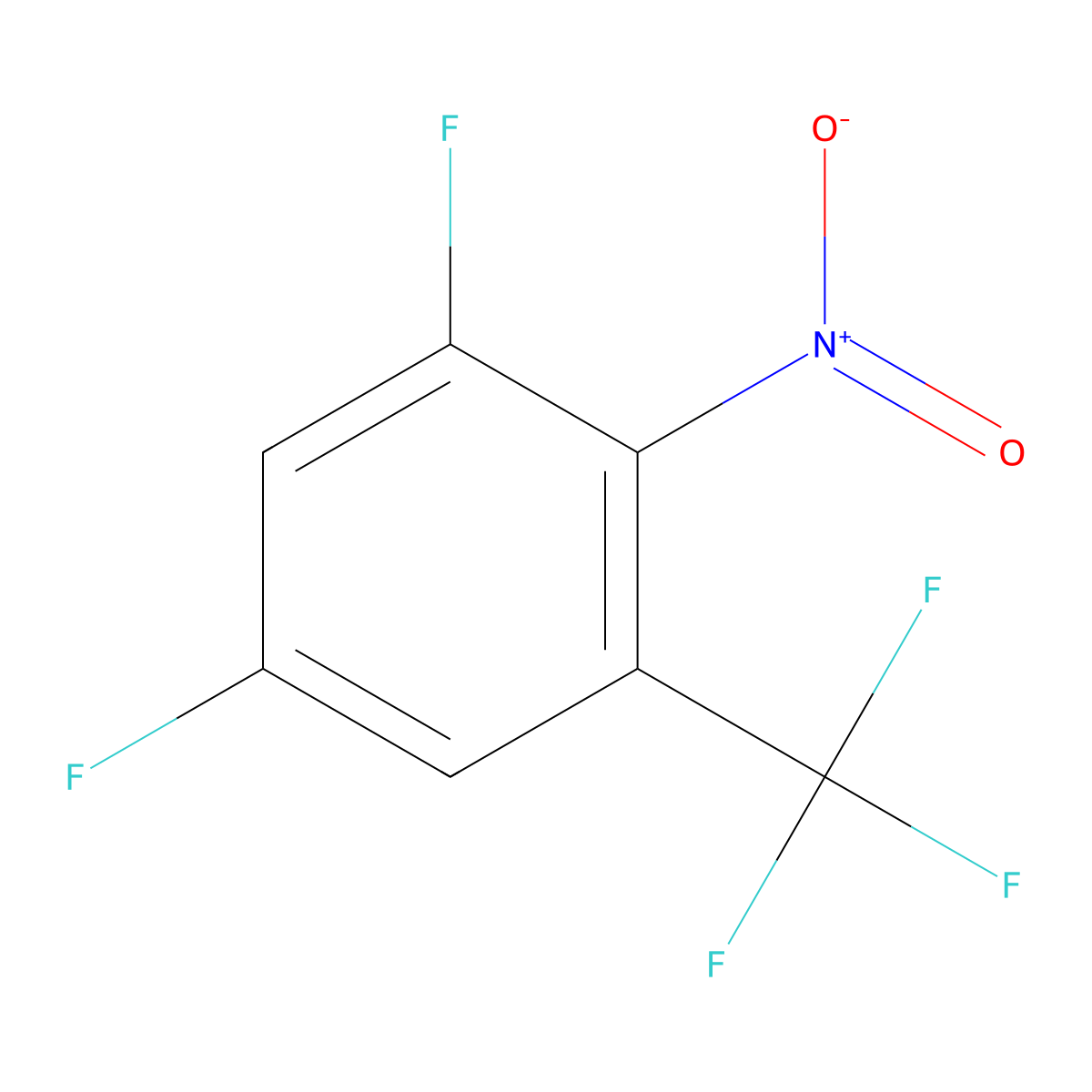 3,5-Difluoro-2-nitrobenzotrifluoride molecular structure, CAS 1806370-63-7