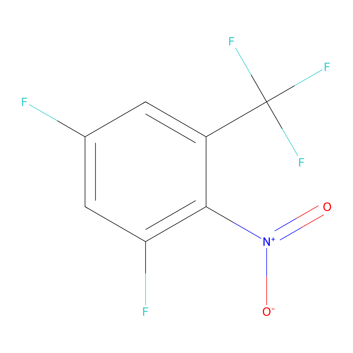 3,5-Difluoro-2-nitrobenzotrifluoride molecular structure, CAS 1806370-63-7