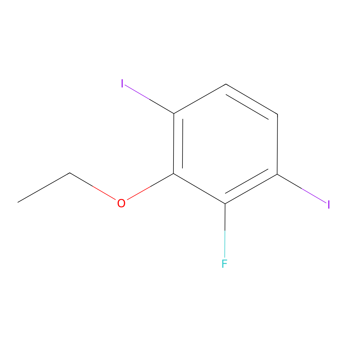 2-Ethoxy-3-fluoro-1,4-diiodobenzene molecular structure, CAS 1806373-57-8